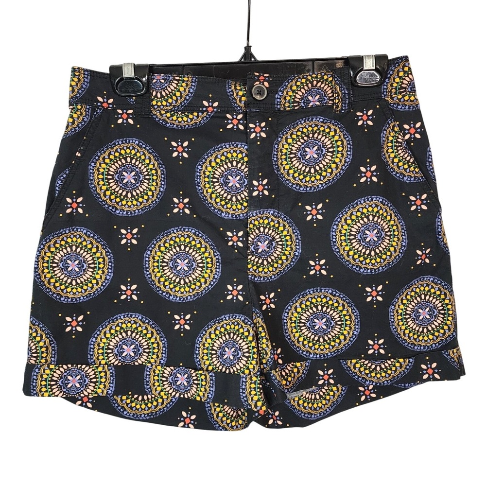 MAEVE Size‎ 6 Abstract City Black Motif Anthropologie Mandala High Waist Shorts